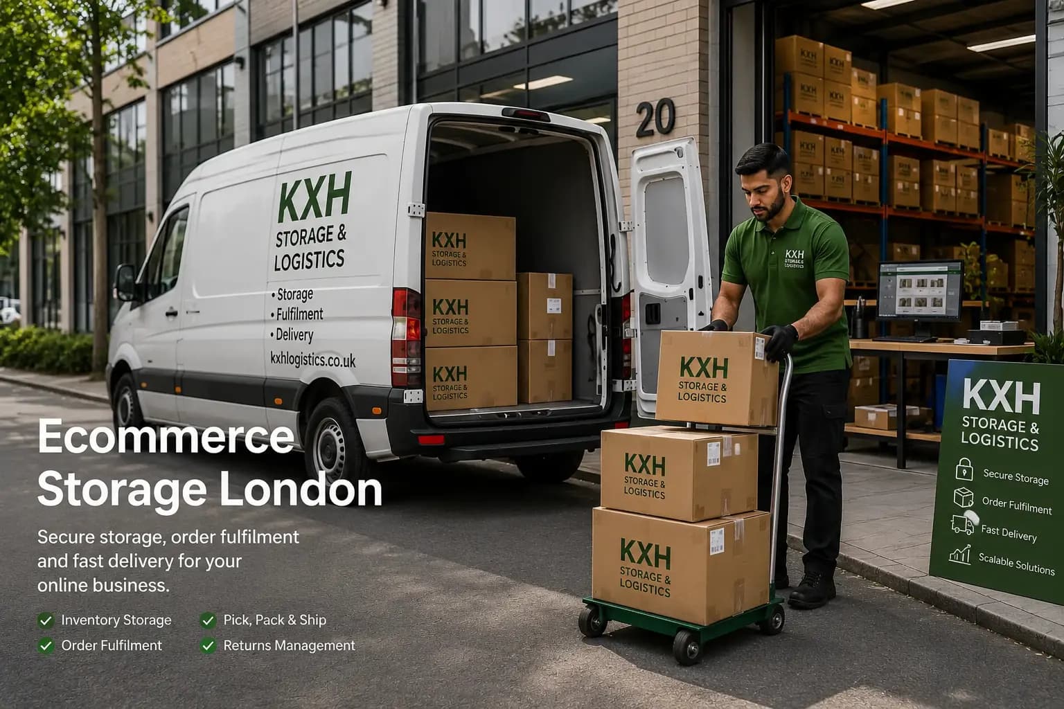 Ecommerce inventory stored inside a managed London warehouse