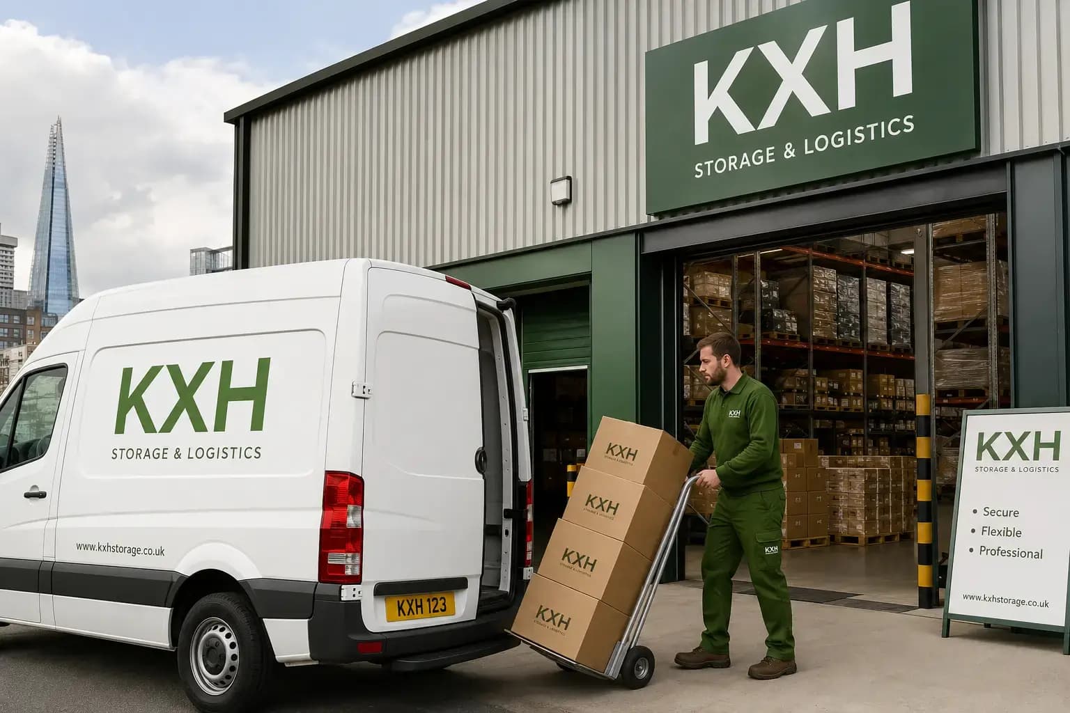 Managed warehouse storage in London with pickup and delivery