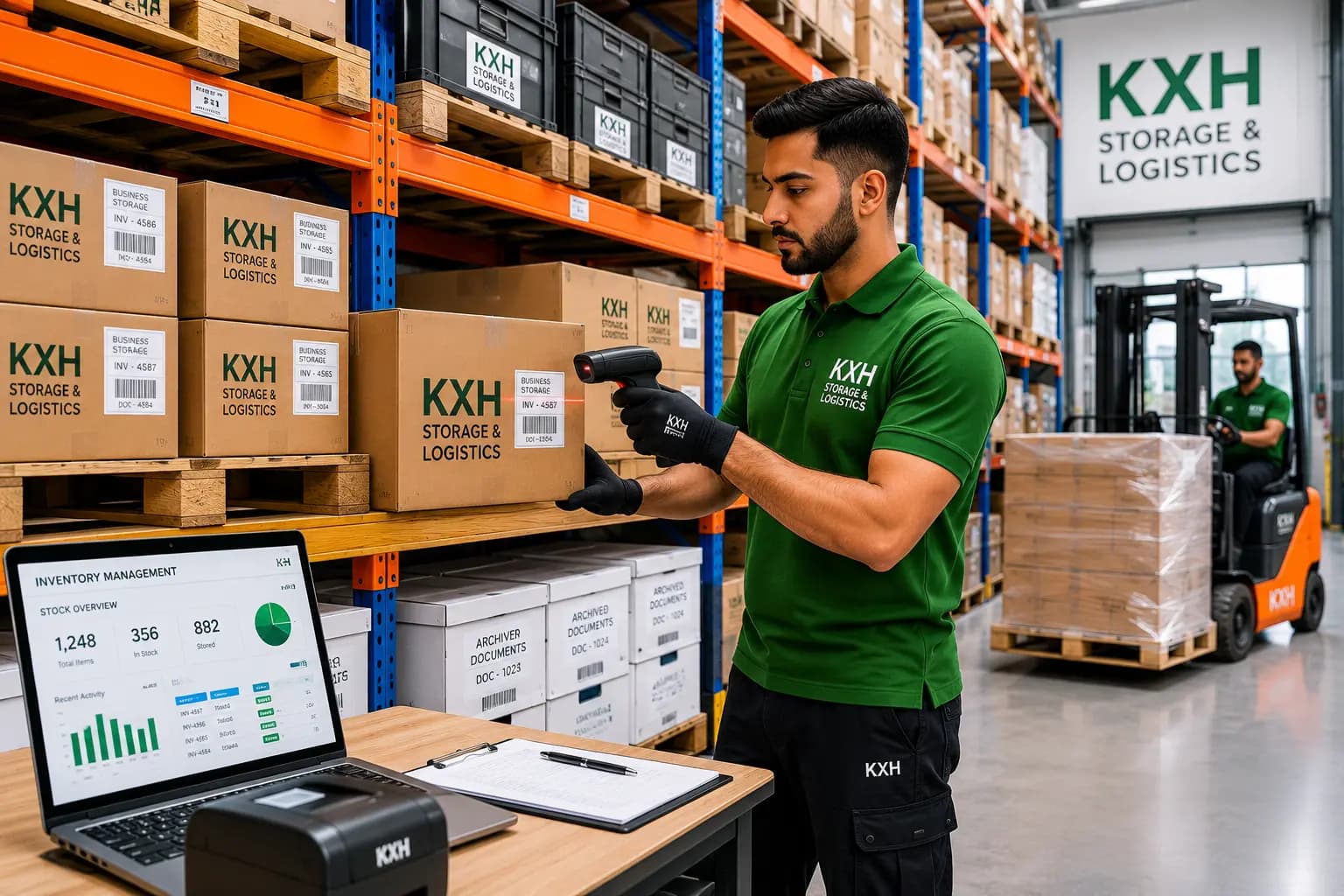 KXH team handling business furniture for collection and storage in London