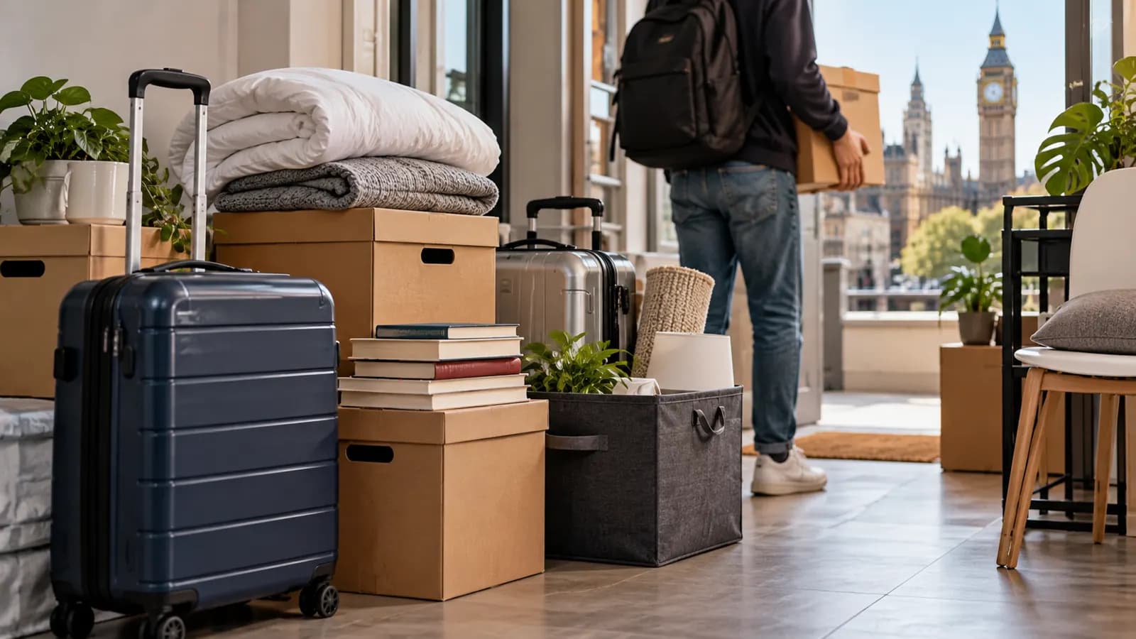 Student belongings packed for storage with KXH in London